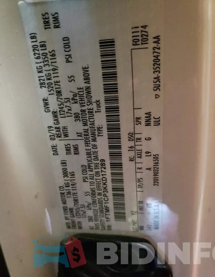 1FTMF1CP3KKD17289 Photo# 10