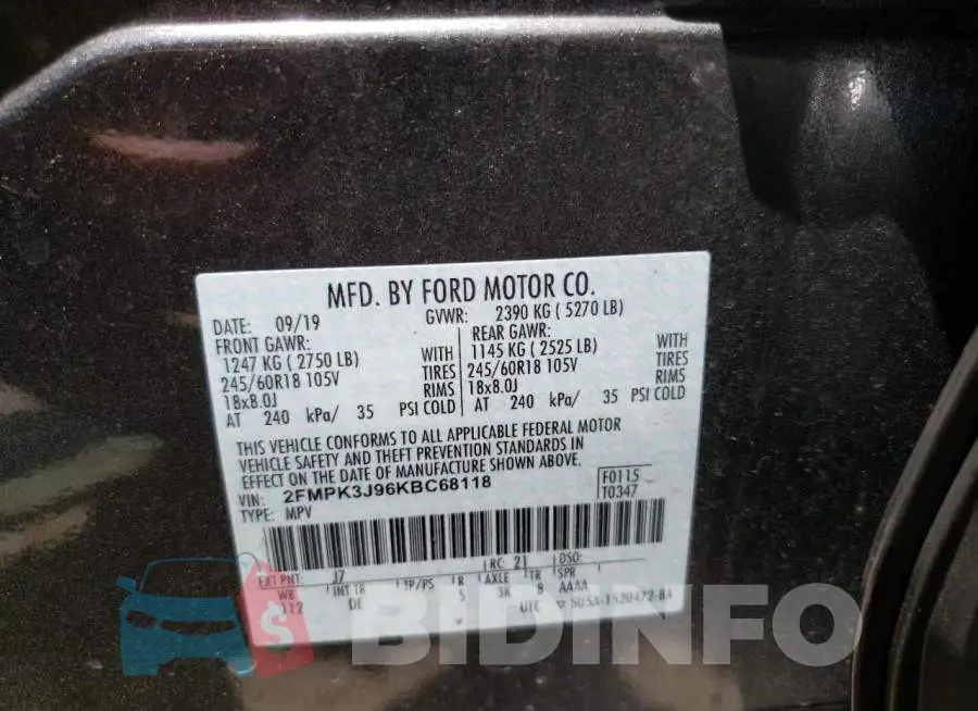 2FMPK3J96KBC68118 Photo# 10