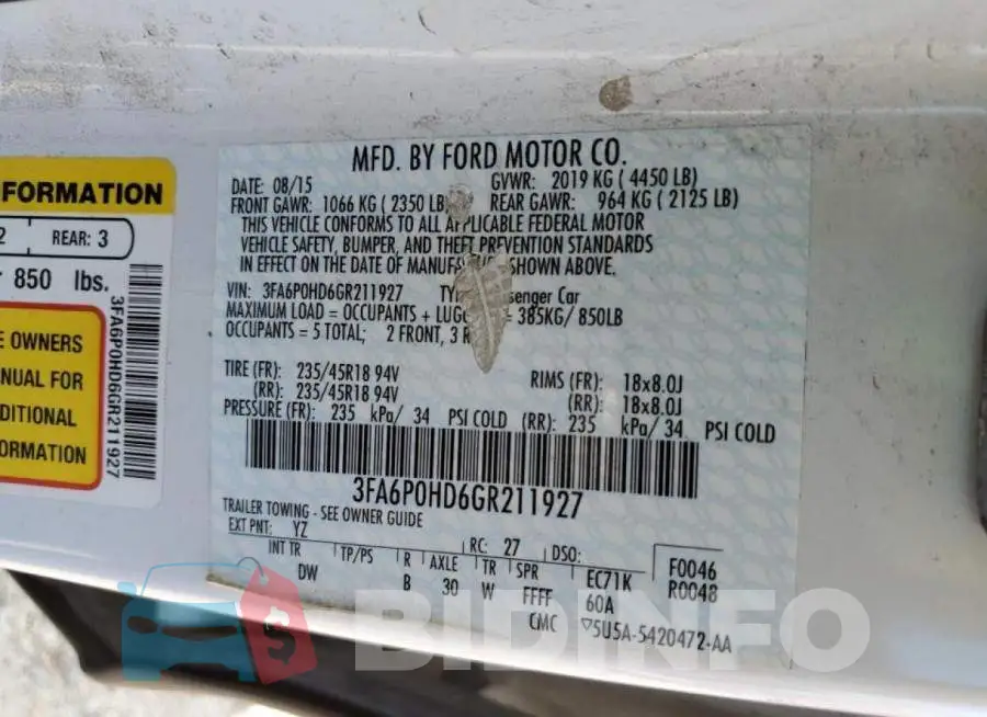 3FA6P0HD6GR211927 Photo# 10