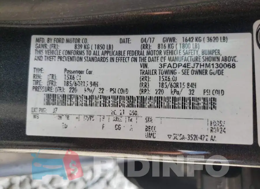 3FADP4EJ7HM130068 Photo# 10