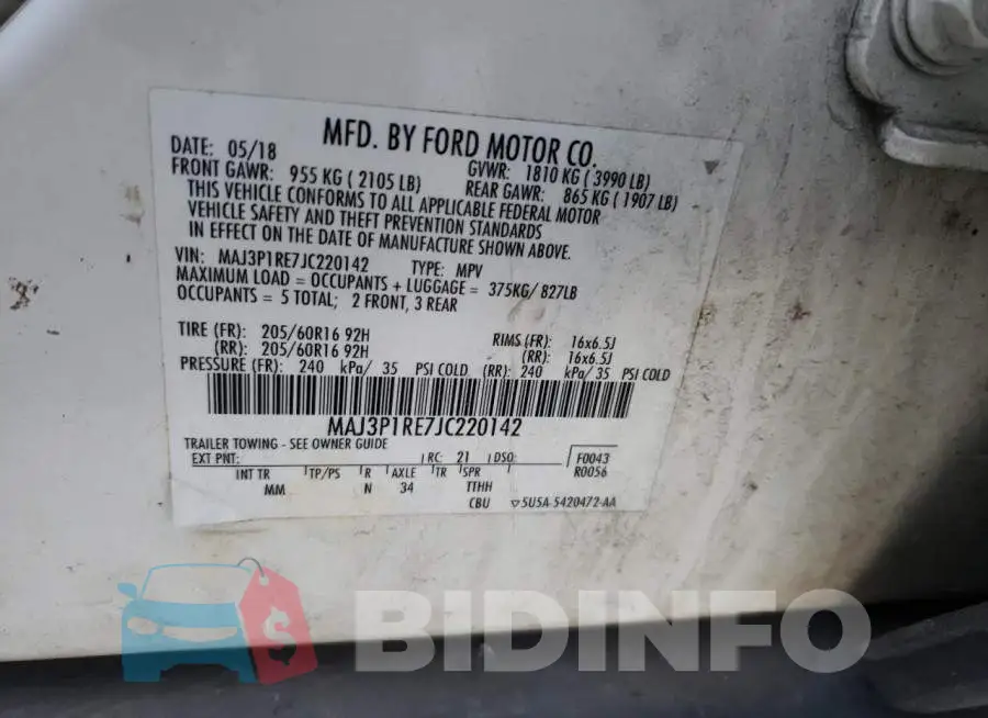 MAJ3P1RE7JC220142 Photo# 10