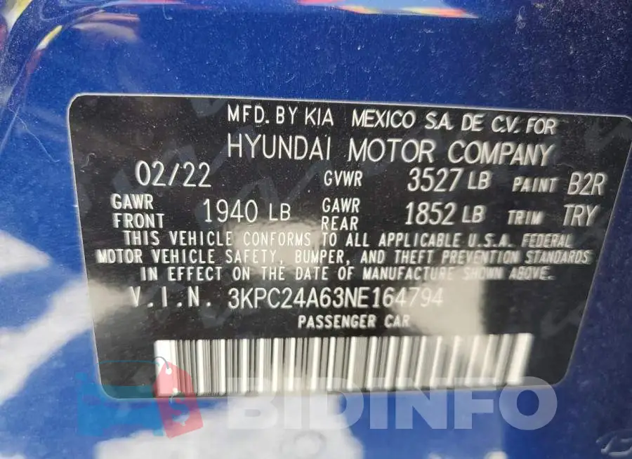 3KPC24A63NE164794 Photo# 10