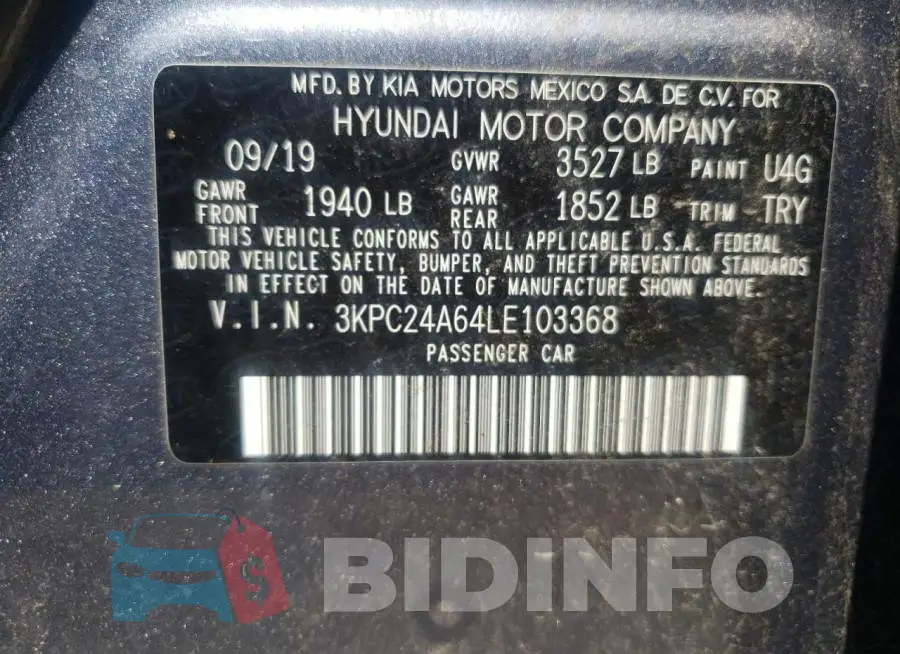 3KPC24A64LE103368 Photo# 10
