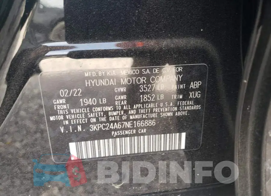 3KPC24A67NE166886 Photo# 10