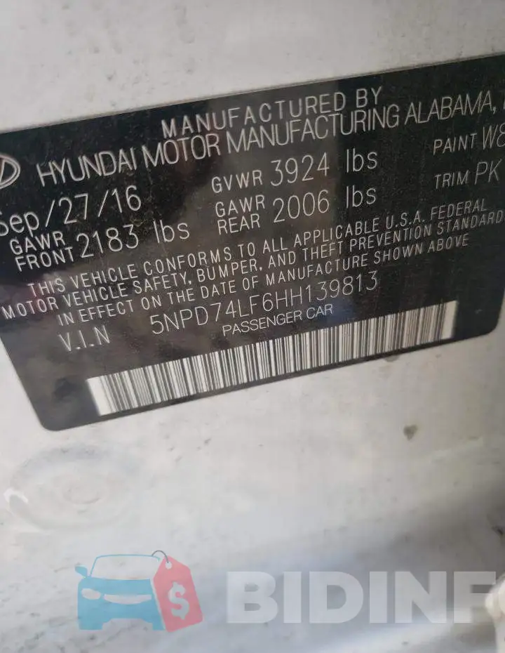 5NPD74LF6HH139813 Photo# 10