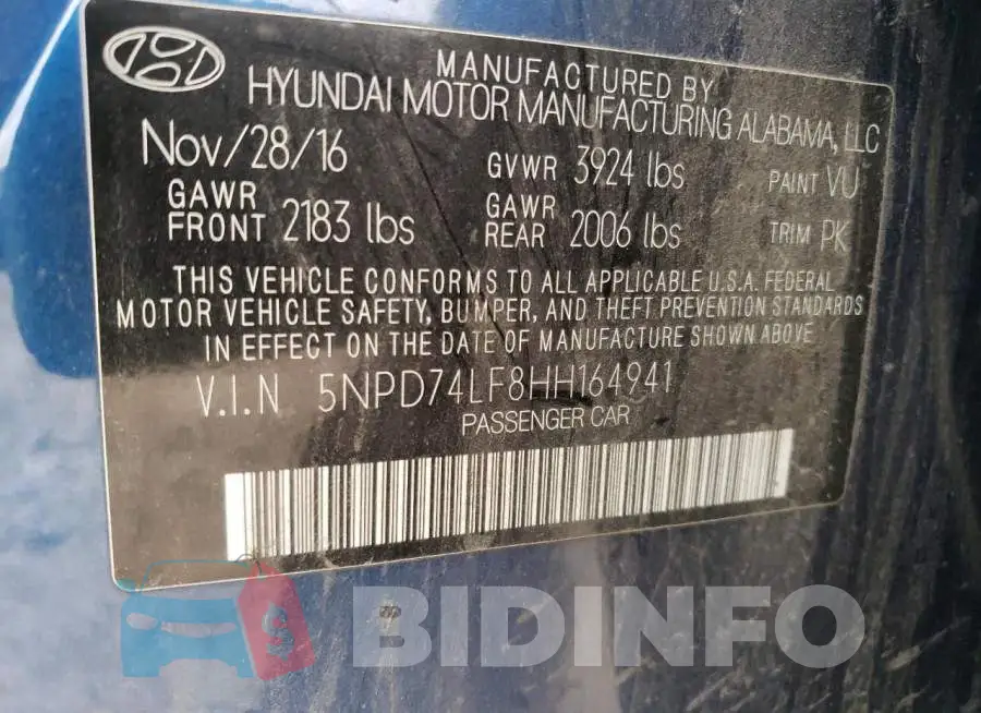 5NPD74LF8HH164941 Photo# 10
