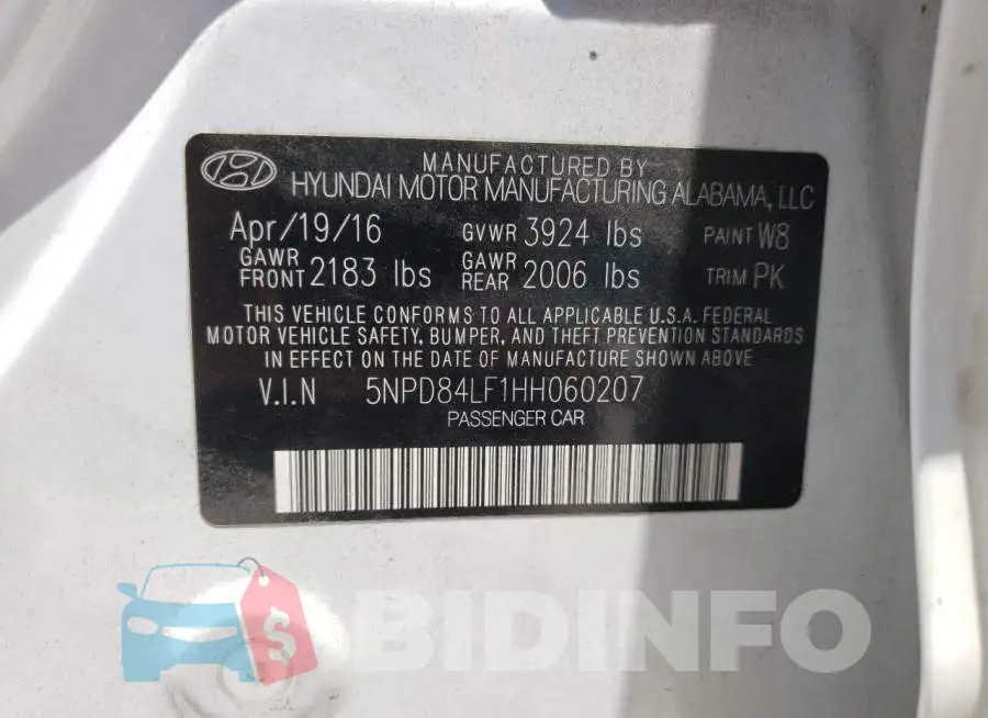 5NPD84LF1HH060207 Photo# 10