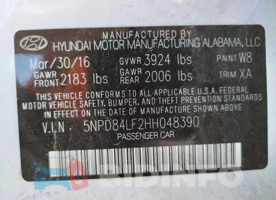 5NPD84LF2HH048390 Photo# 10