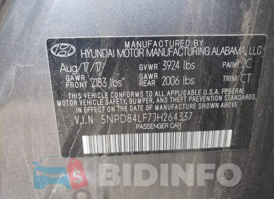 5NPD84LF7JH264337 Photo# 10