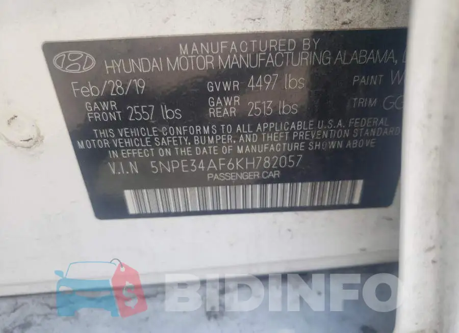 5NPE34AF6KH782057 Photo# 10