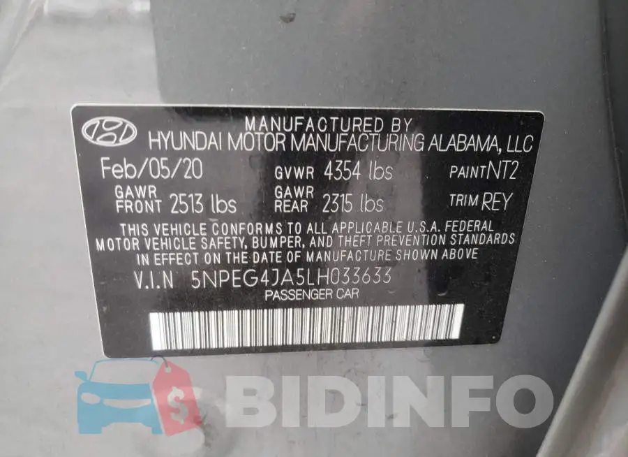 5NPEG4JA5LH033633 Photo# 10
