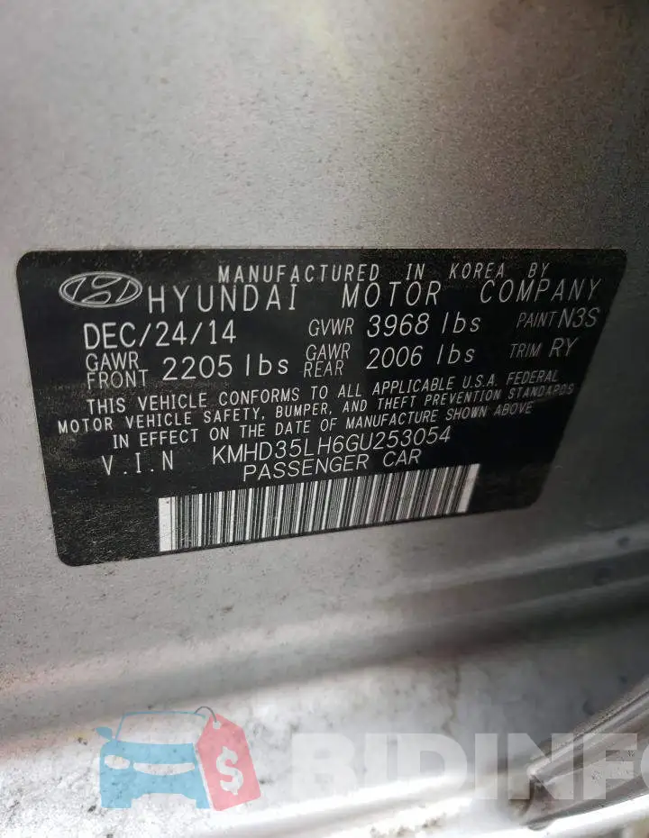 KMHD35LH6GU253054 Photo# 10