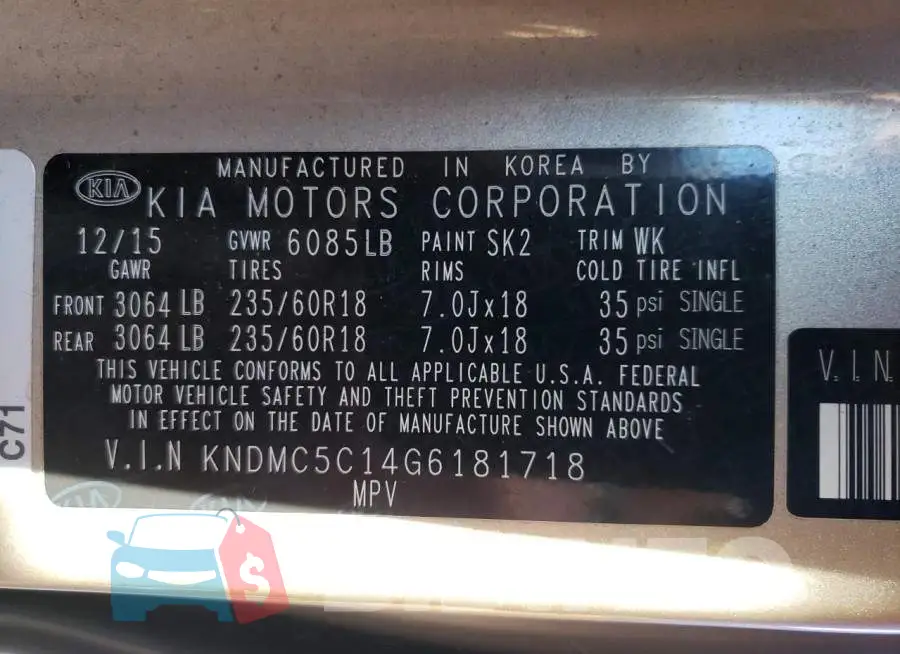 KNDMC5C14G6181718 Photo# 10