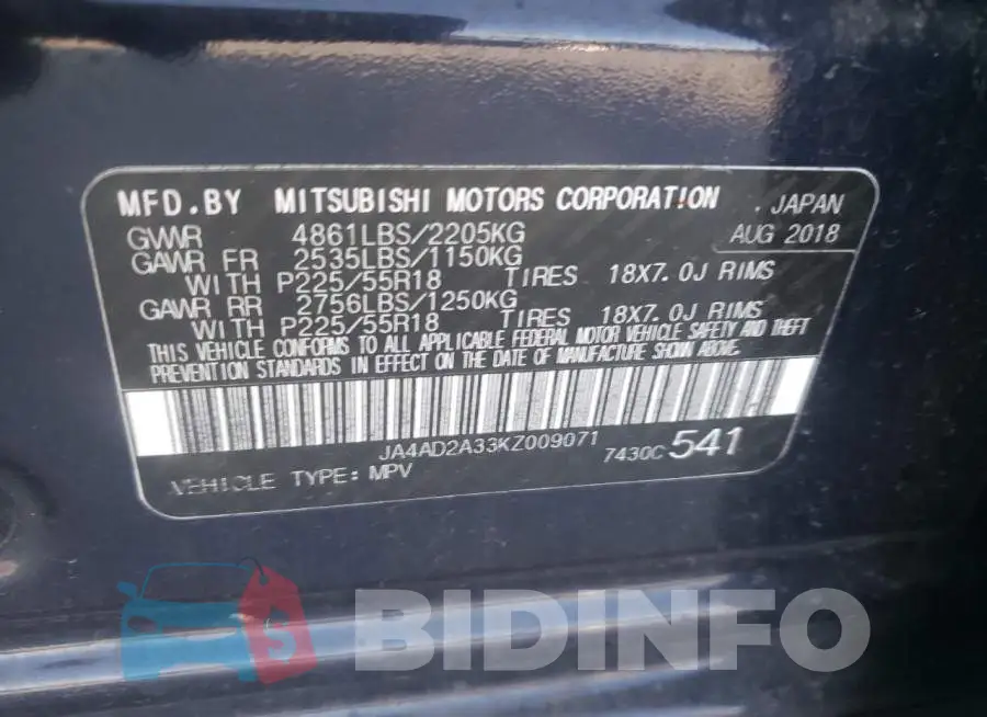 JA4AD2A33KZ009071 Photo# 10