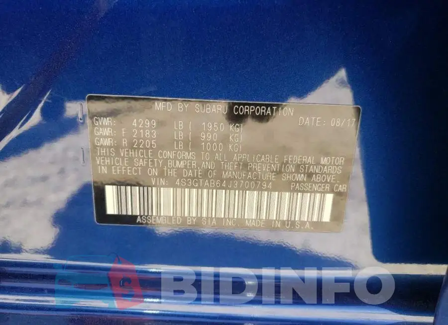 4S3GTAB64J3700794 Photo# 10