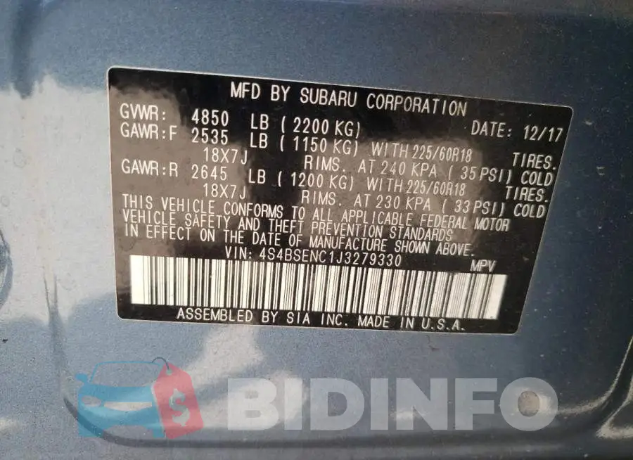 4S4BSENC1J3279330 Photo# 10