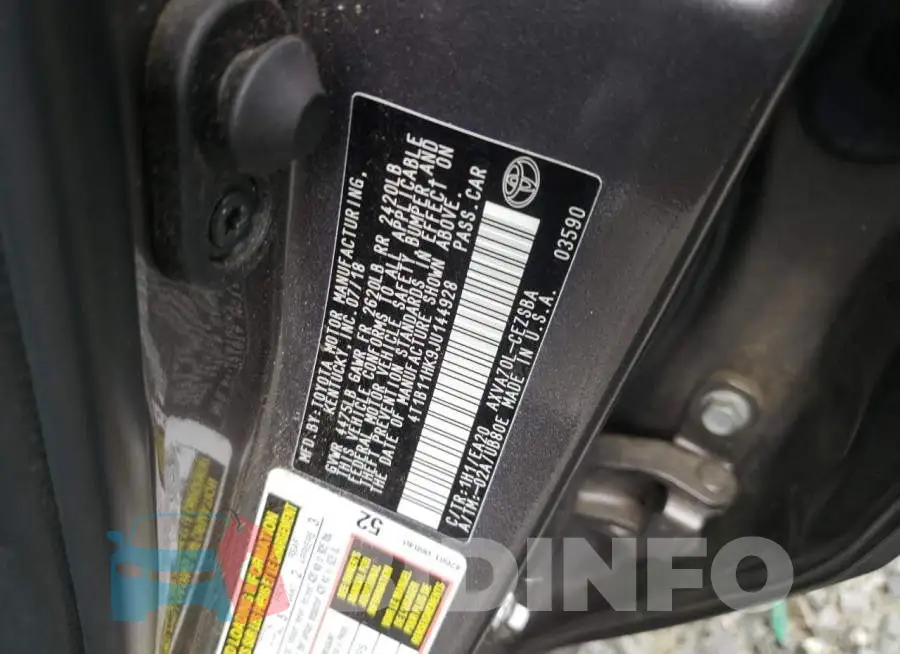 4T1B11HK9JU144928 Photo# 10