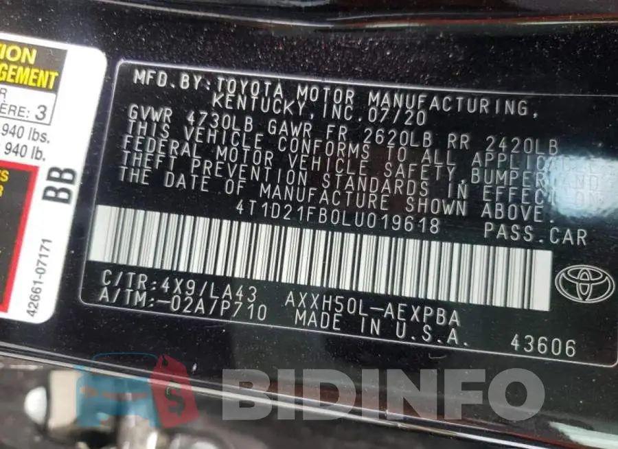 4T1D21FB0LU019618 Photo# 10