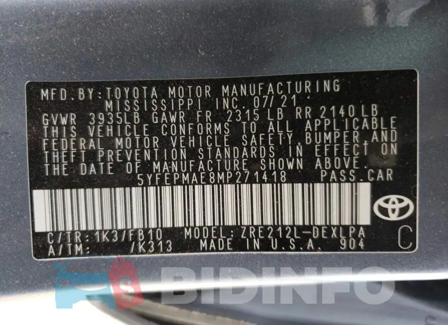 5YFEPMAE8MP271418 Photo# 10