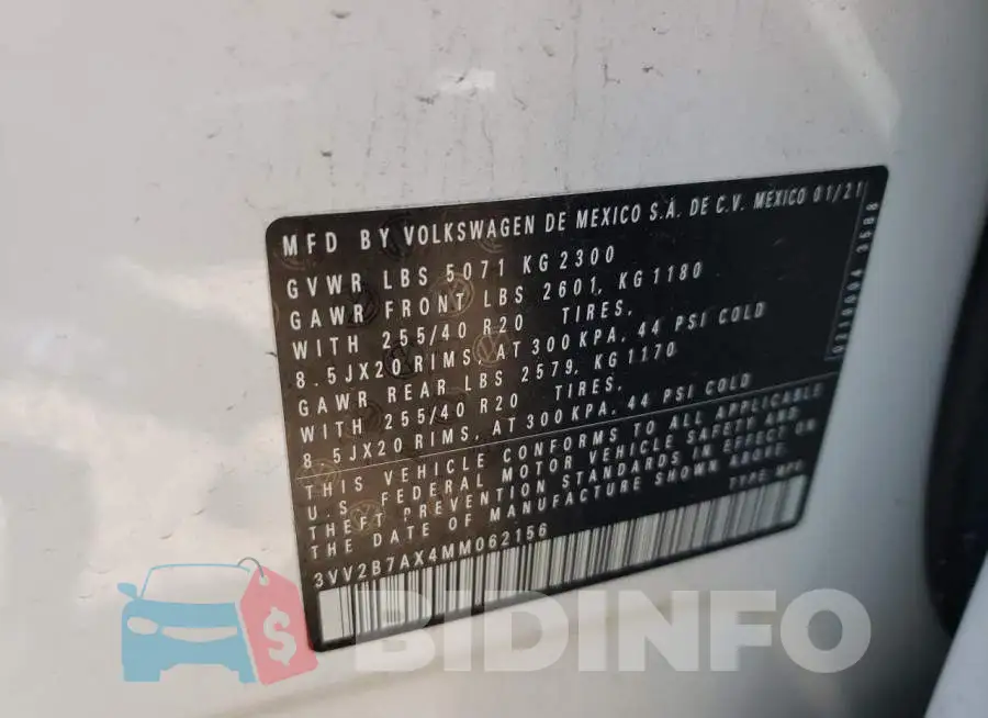 3VV2B7AX4MM062156 Photo# 10