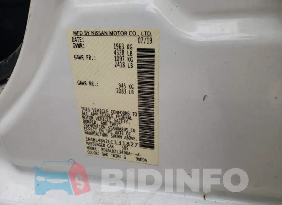 1N4BL4BV2LC131827 Photo# 10