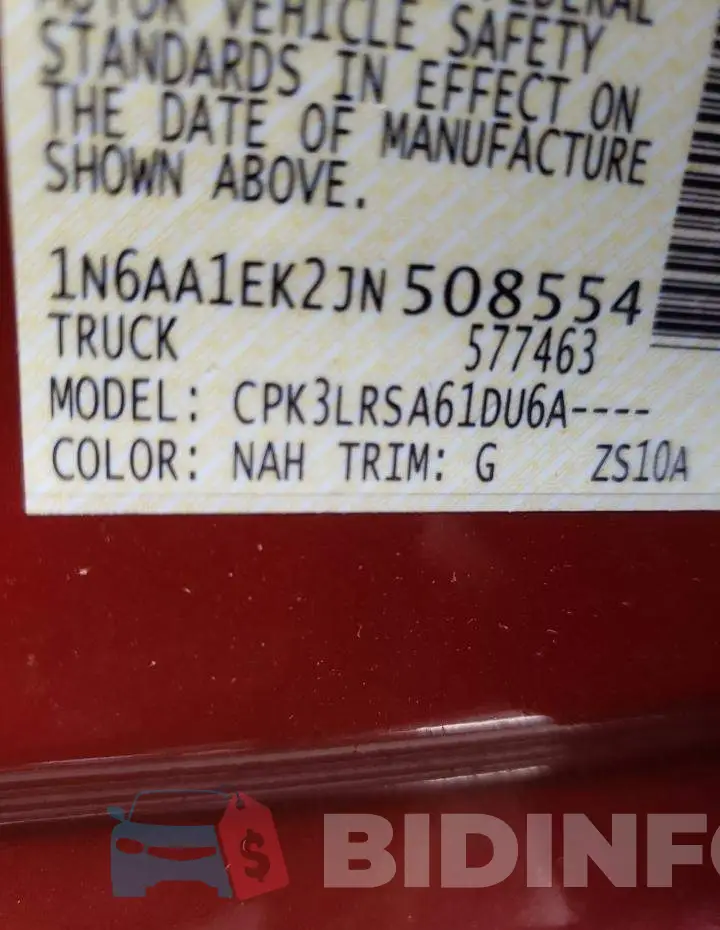 1N6AA1EK2JN508554 Photo# 10
