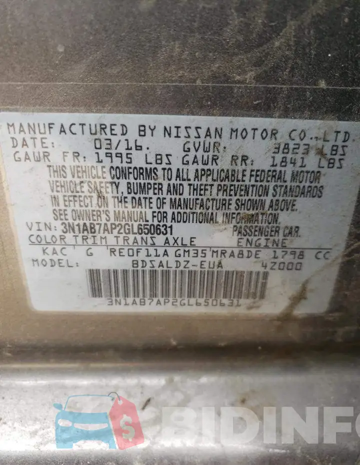 3N1AB7AP2GL650631 Photo# 10