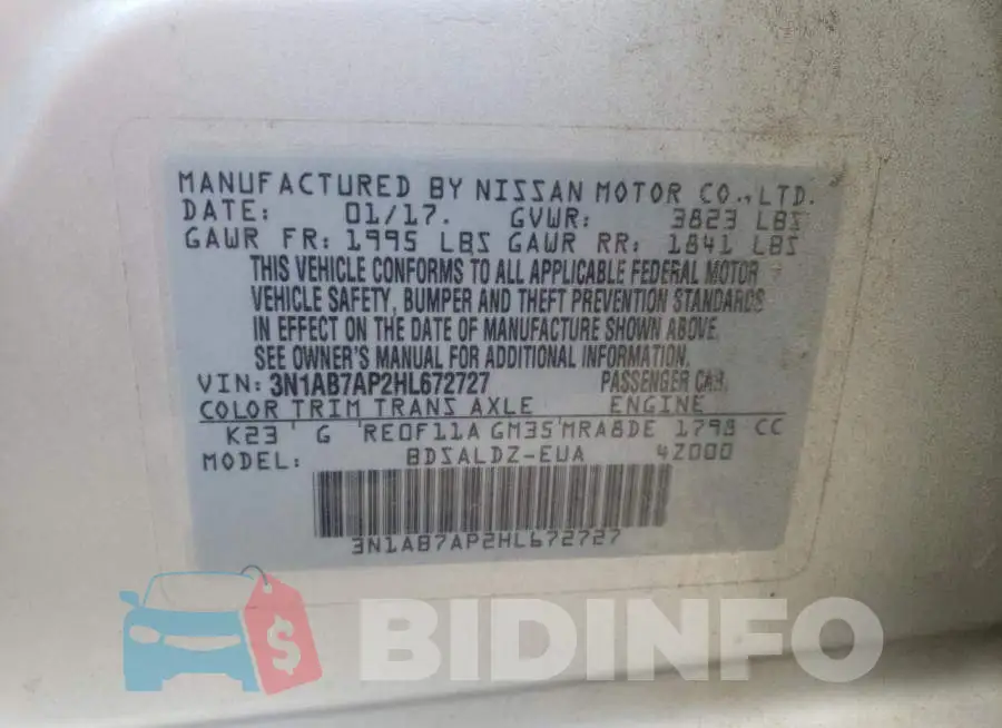 3N1AB7AP2HL672727 Photo# 10