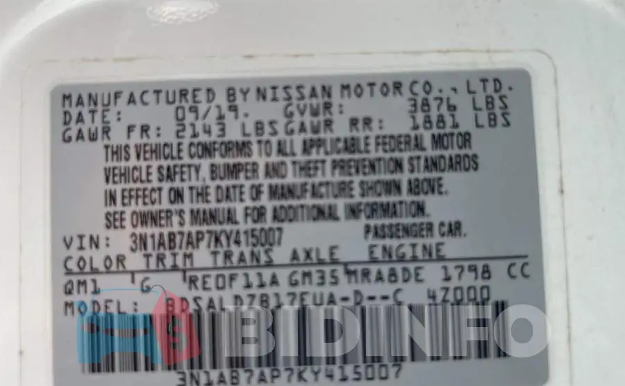 3N1AB7AP7KY415007 Photo# 10
