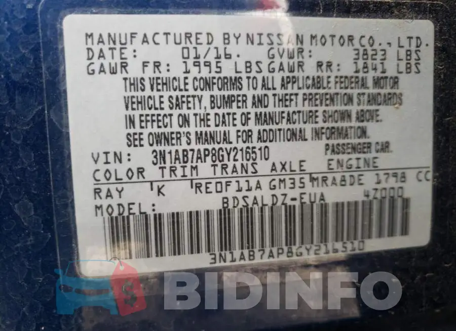 3N1AB7AP8GY216510 Photo# 10