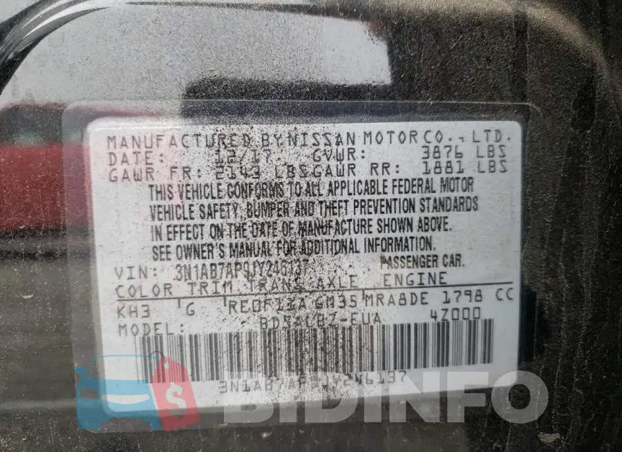 3N1AB7AP9JY246137 Photo# 10