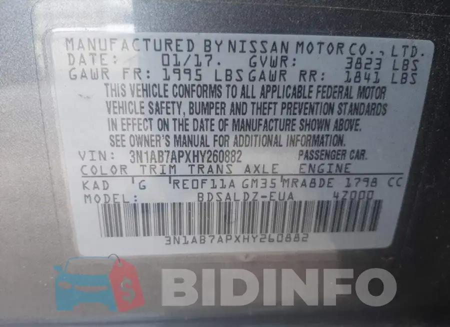 3N1AB7APXHY260882 Photo# 10