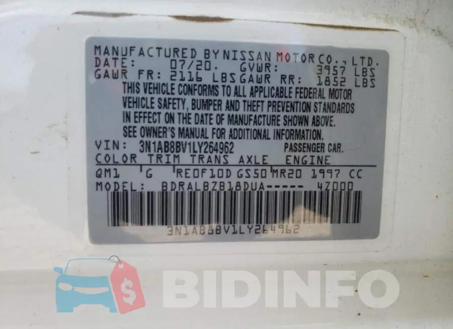 3N1AB8BV1LY264962 Photo# 10