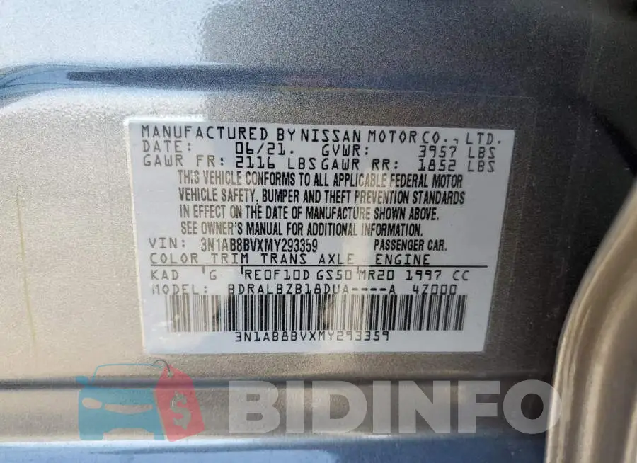 3N1AB8BVXMY293359 Photo# 10