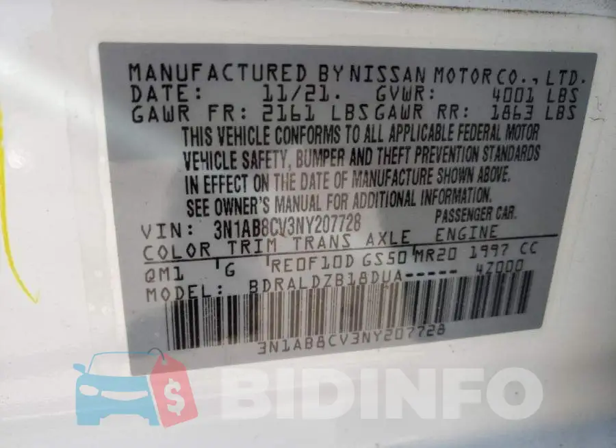 3N1AB8CV3NY207728 Photo# 10