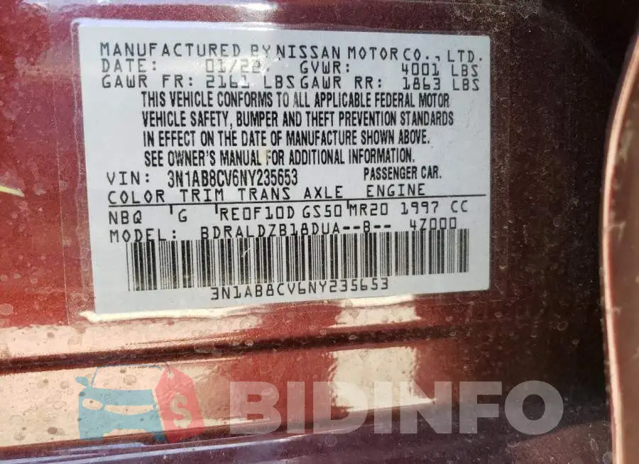 3N1AB8CV6NY235653 Photo# 10