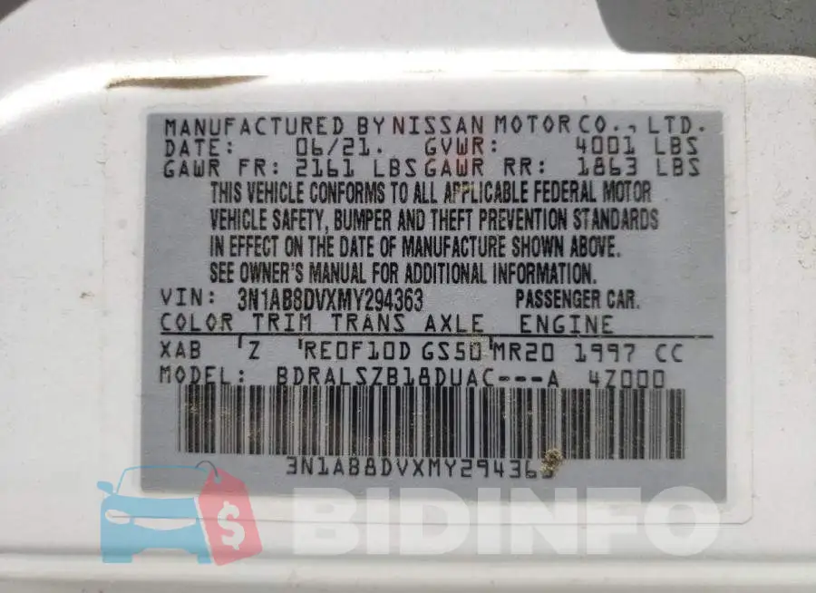 3N1AB8DVXMY294363 Photo# 10