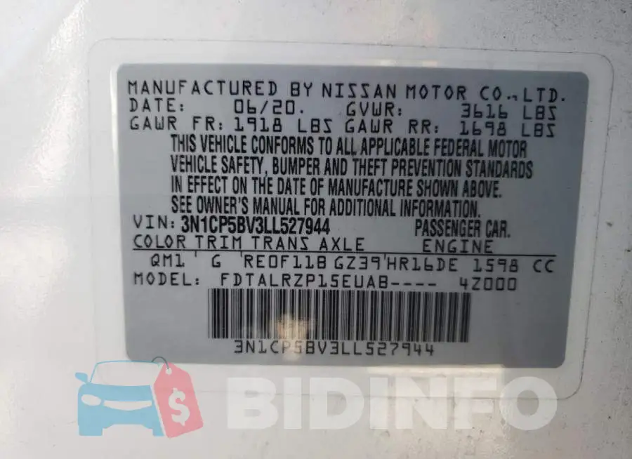 3N1CP5BV3LL527944 Photo# 10