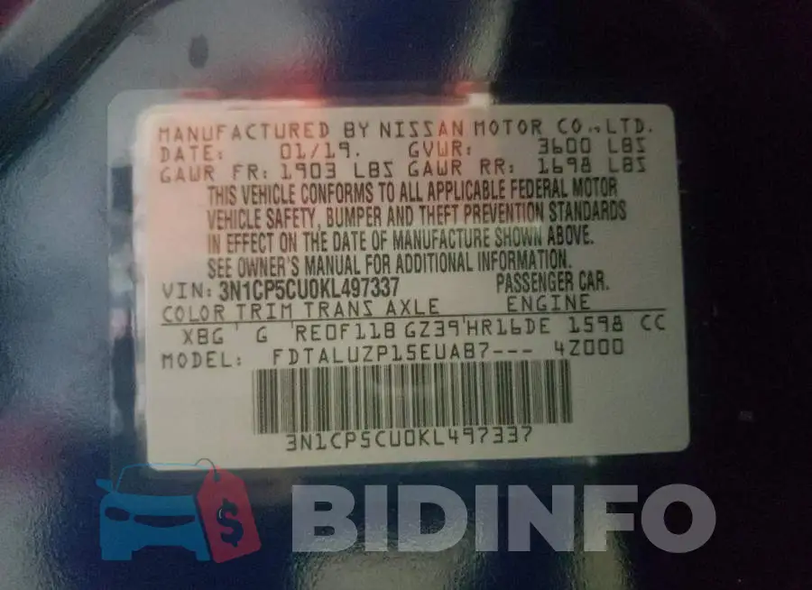 3N1CP5CU0KL497337 Photo# 10