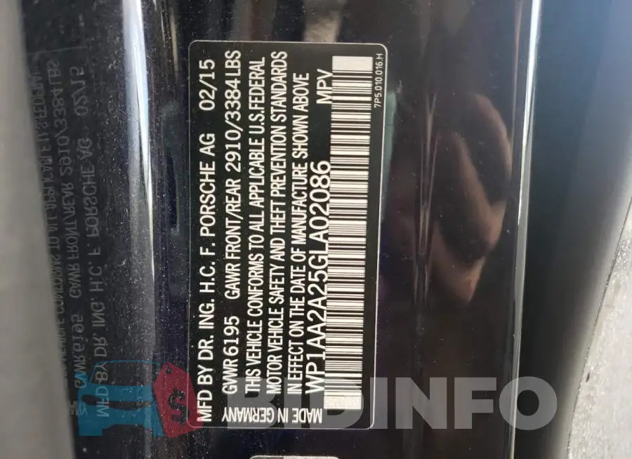 WP1AA2A25GLA02086 Photo# 10