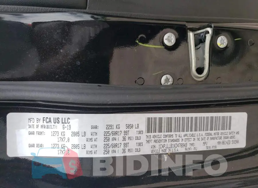 1C4PJLLB1KD478949 Photo# 10