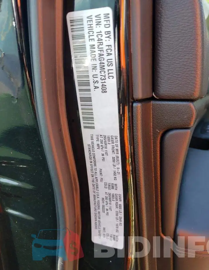 1C4RJFAG4MC731408 Photo# 10