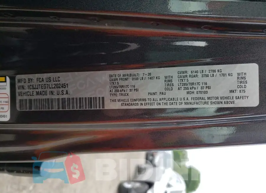 1C6JJTEG7LL202451 Photo# 10
