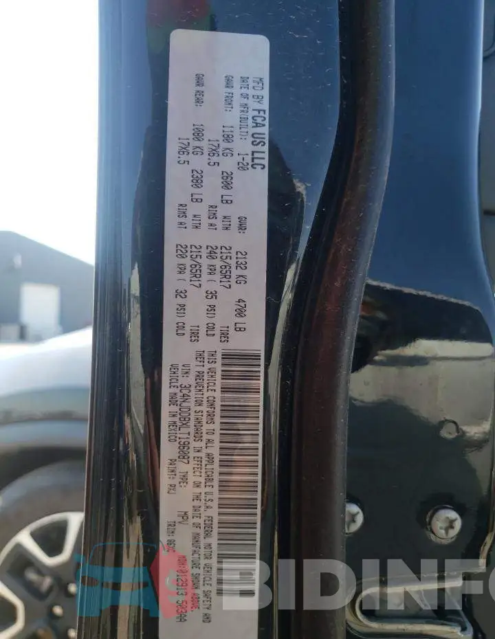 3C4NJDDBXLT196087 Photo# 10