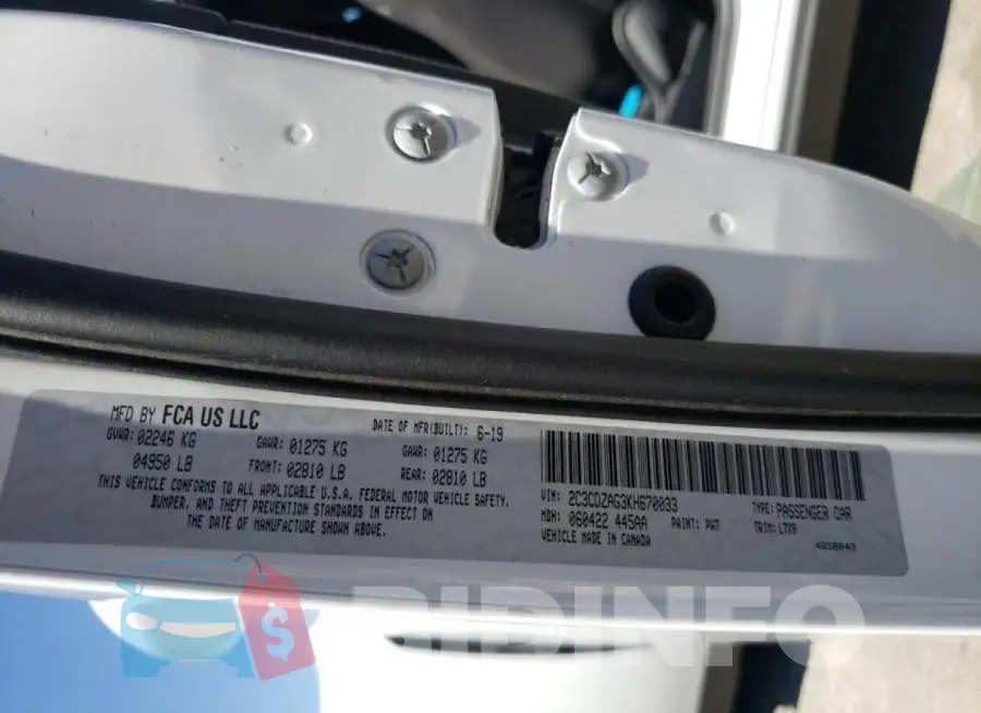 2C3CDZAG3KH670033 Photo# 10
