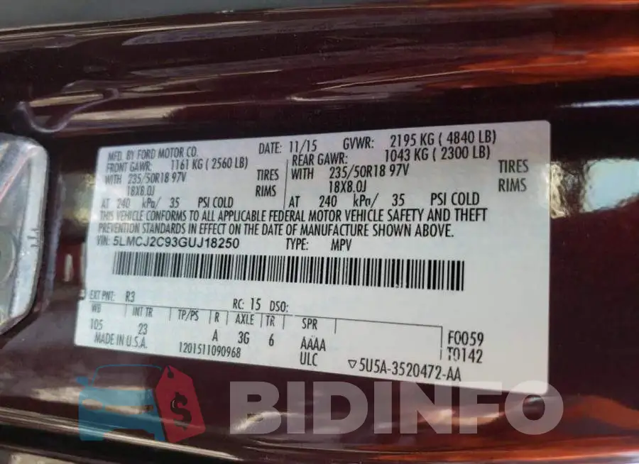 5LMCJ2C93GUJ18250 Photo# 10