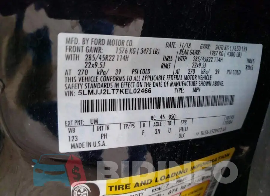 5LMJJ2LT7KEL02466 Photo# 10