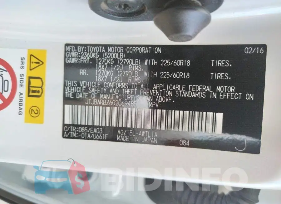 JTJBARBZ6G2069485 Photo# 10
