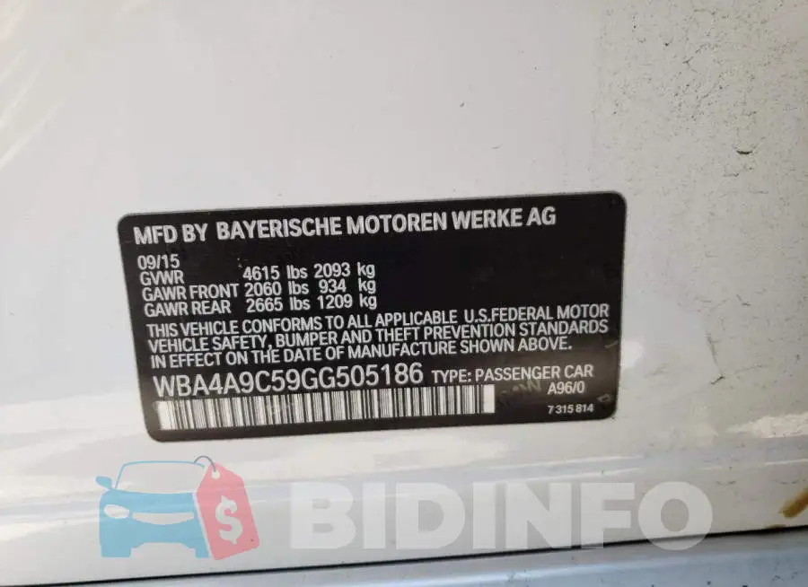 WBA4A9C59GG505186 Photo# 10