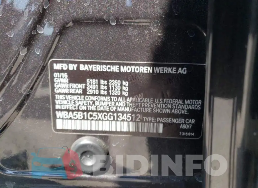 WBA5B1C5XGG134512 Photo# 10